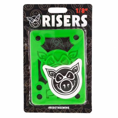 Подкладки для скейтборда Pig Hard Risers Green 1/8" Подкладки для скейтборда Pig Hard Risers Green 1/8"
